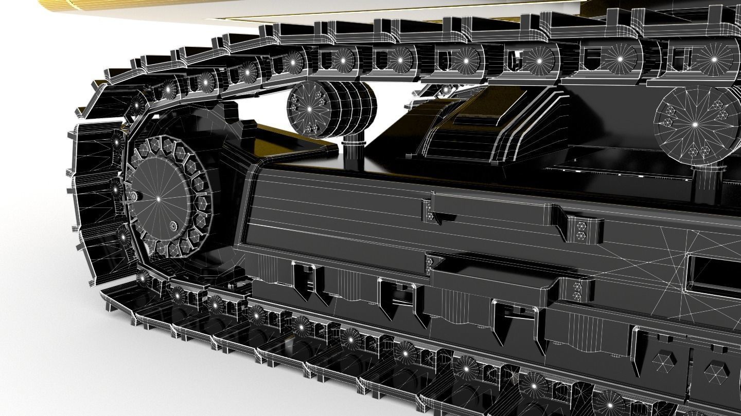 Standard Excavator High Poly 3D model_13