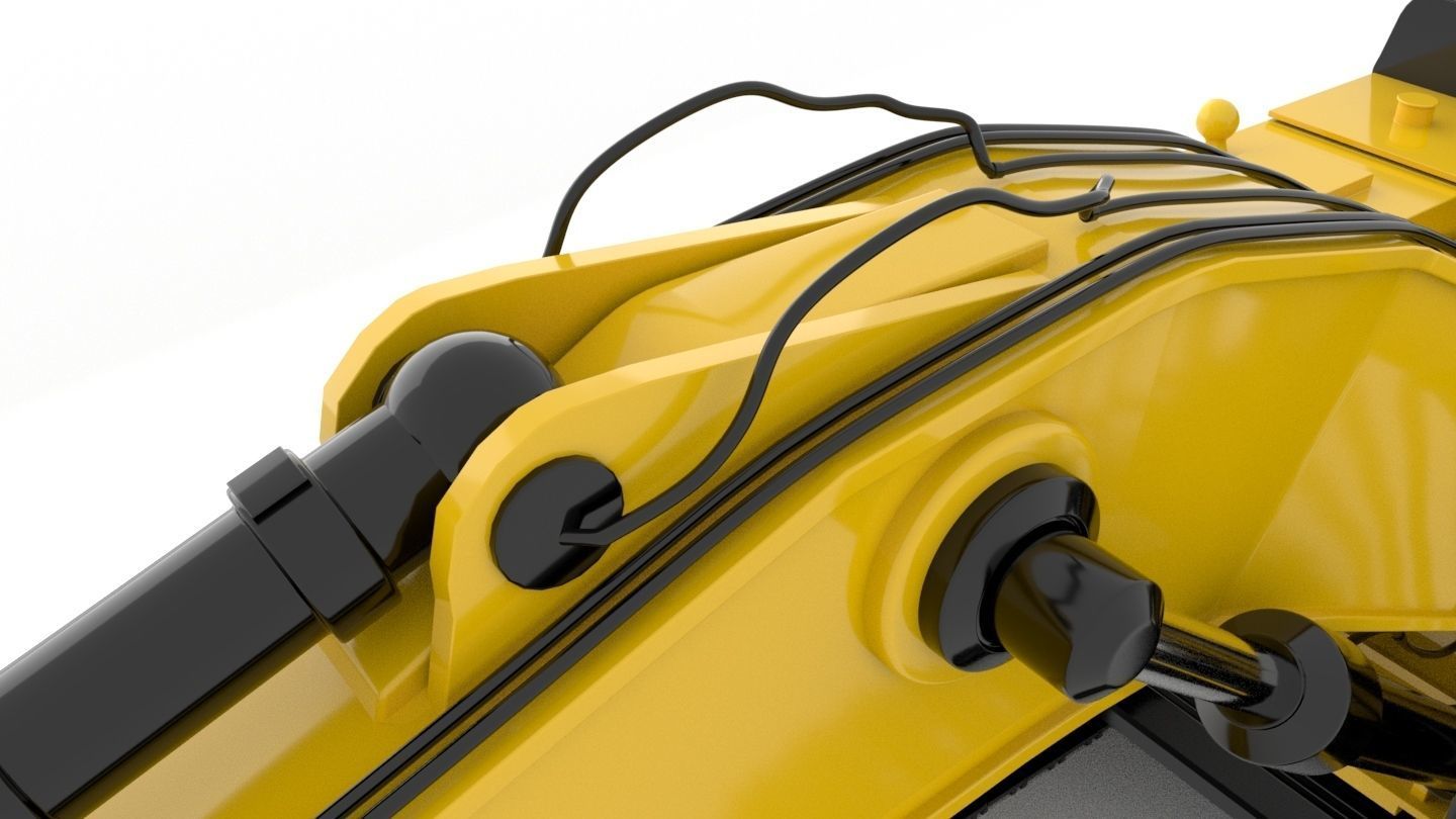 Standard Excavator High Poly 3D model_7