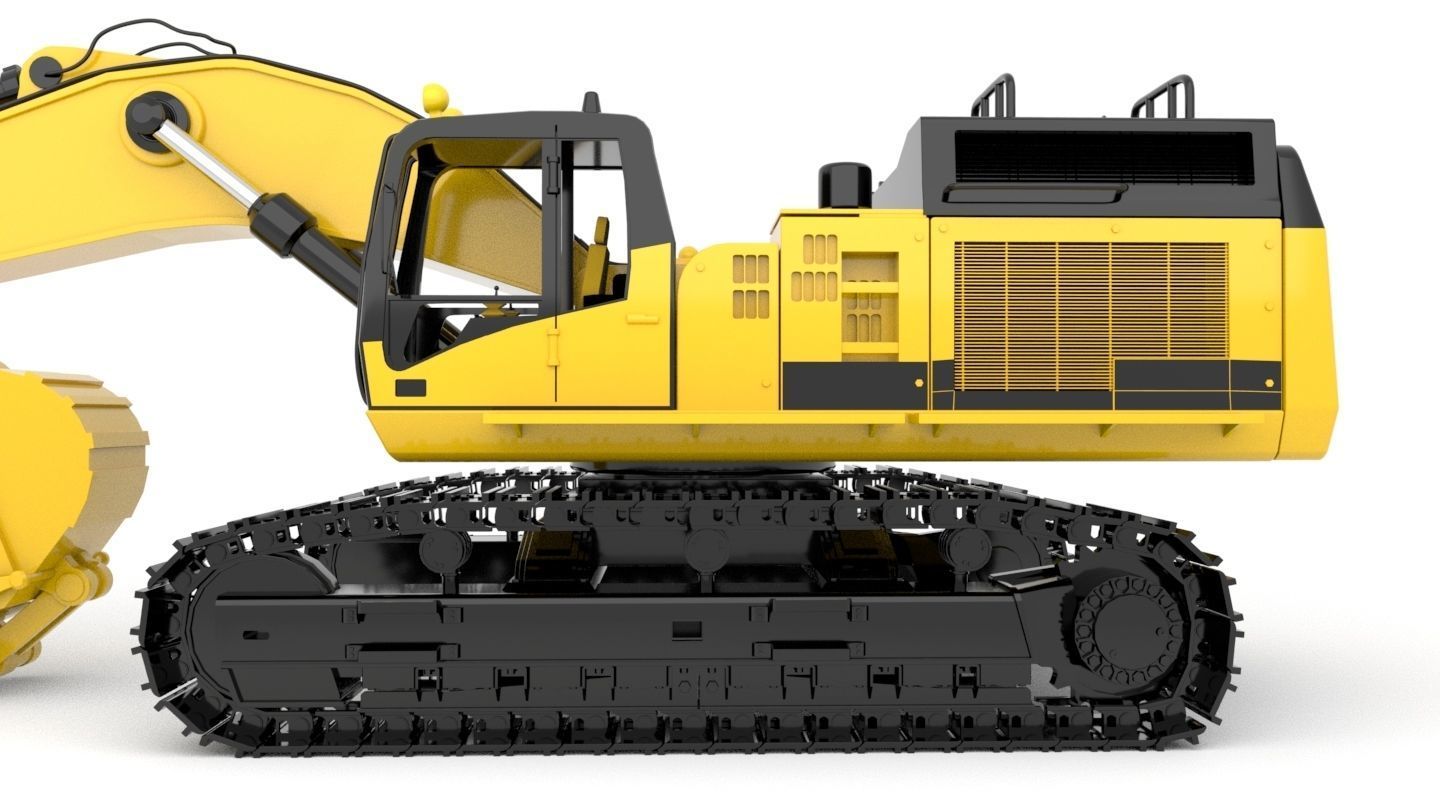 Standard Excavator High Poly 3D model_1
