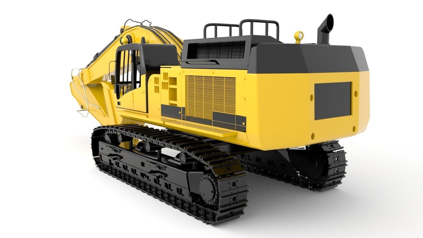 Standard Excavator High Poly 3D model_5
