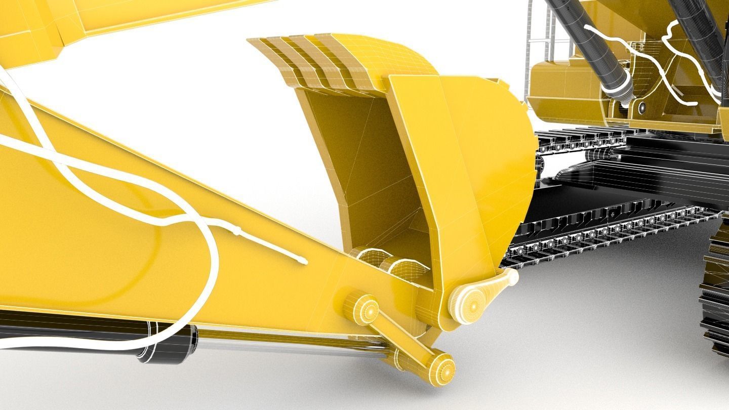 Standard Excavator High Poly 3D model_16