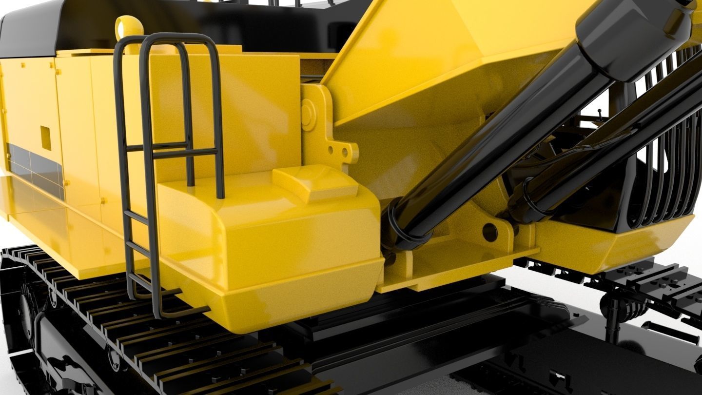 Standard Excavator High Poly 3D model_4