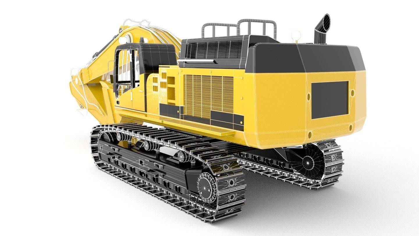 Standard Excavator High Poly 3D model_15