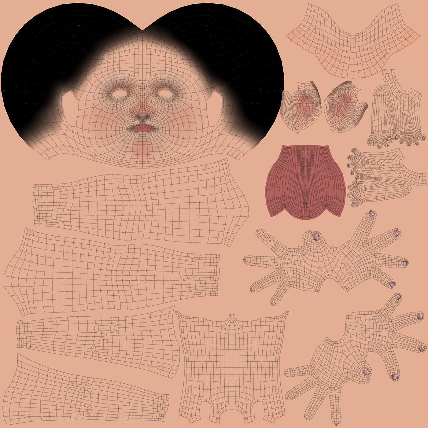 Cartoon Family Rigged V1 3D model_40