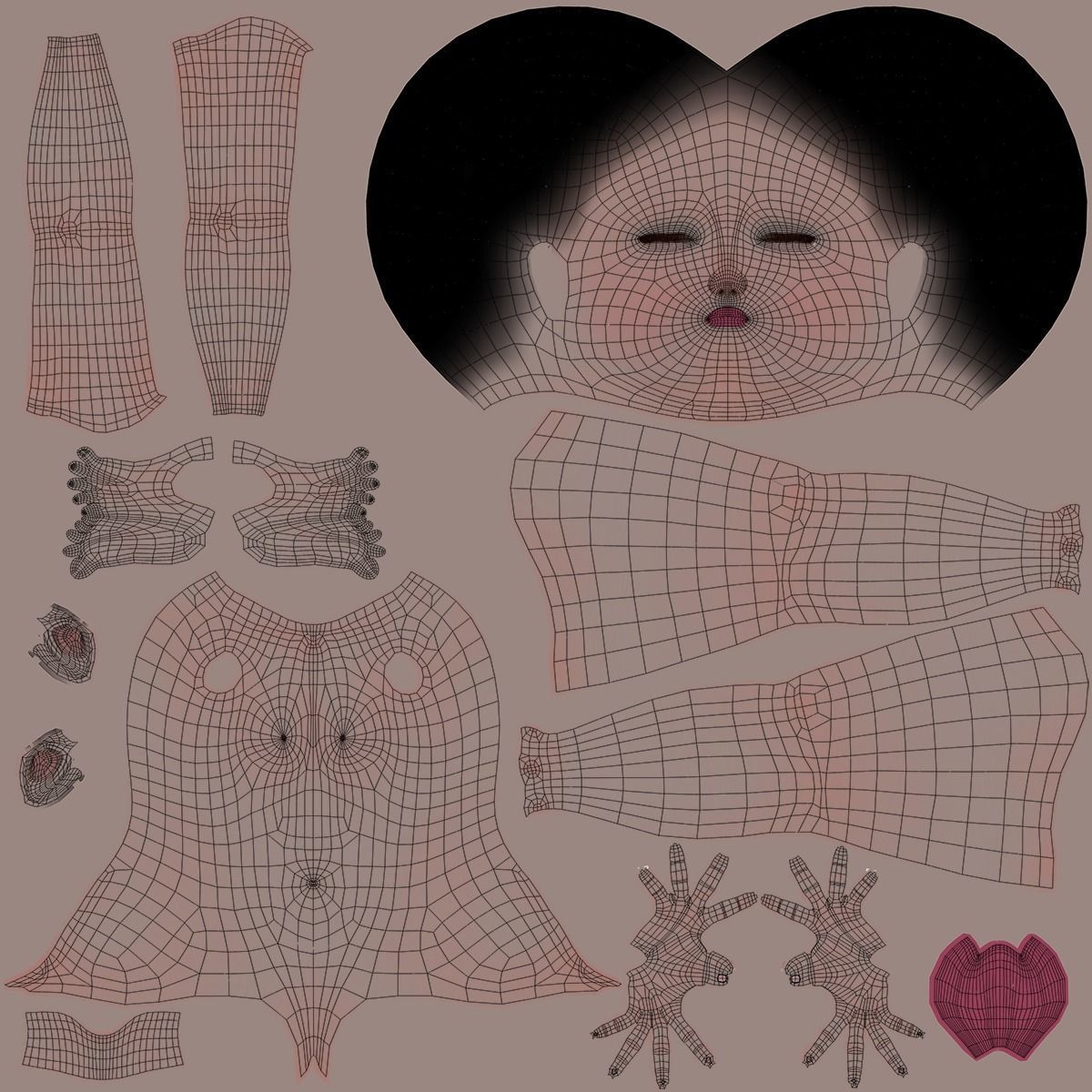 Cartoon Family Rigged V1 3D model_15