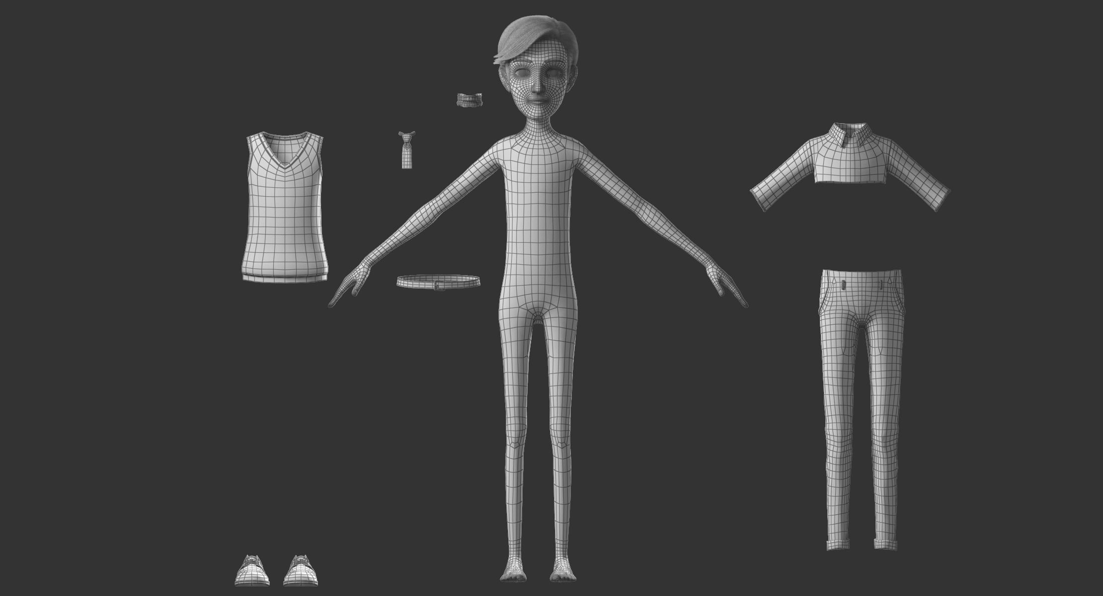 Cartoon Family Rigged V1 3D model_38
