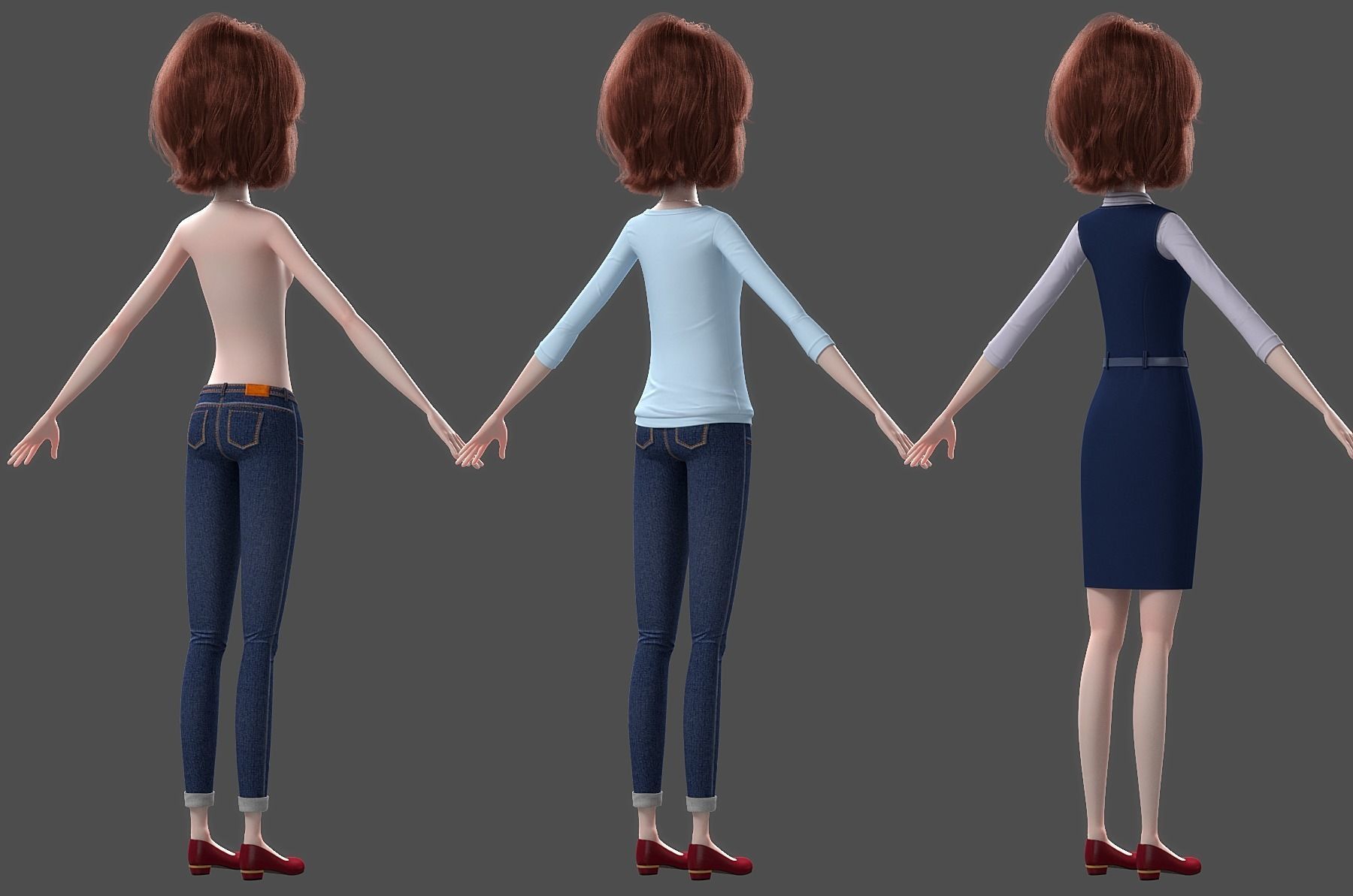 Cartoon Family Rigged V1 3D model_13