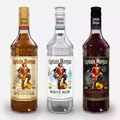 Captain Morgan Bottle Set 3D model