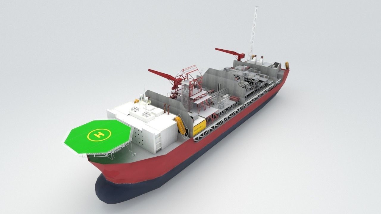 FPSO offshore platform  pack Low-poly 3D model_16