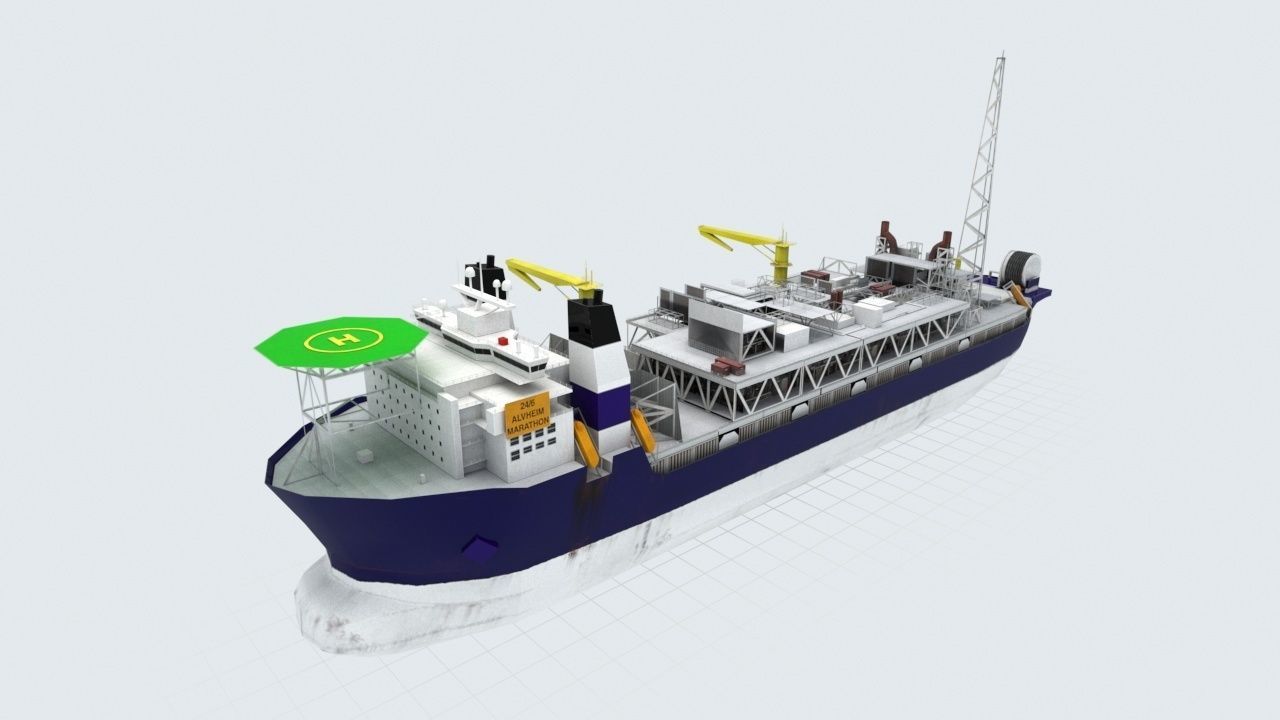 FPSO offshore platform  pack Low-poly 3D model_3