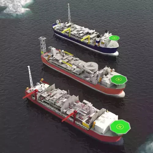 FPSO offshore platform  pack Low-poly 3D model