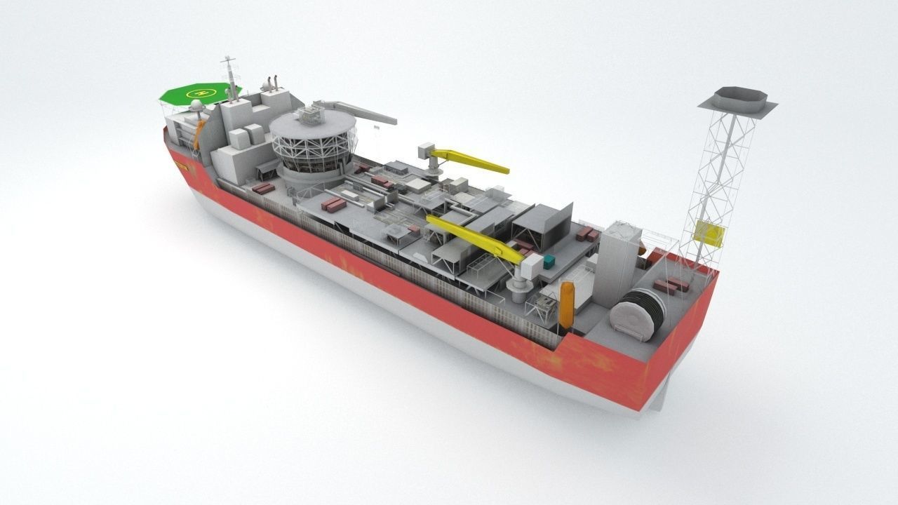 FPSO offshore platform  pack Low-poly 3D model_13
