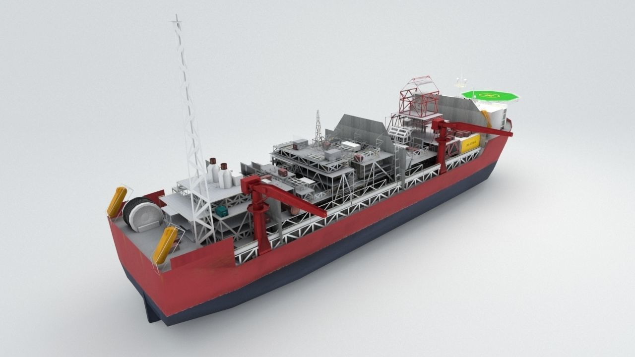FPSO offshore platform  pack Low-poly 3D model_21