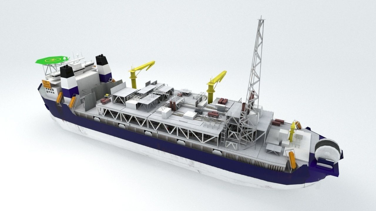 FPSO offshore platform  pack Low-poly 3D model_5