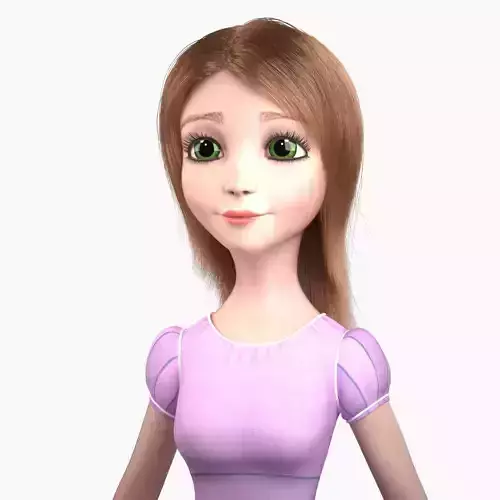 Jessica Cartoon Girl Rigged