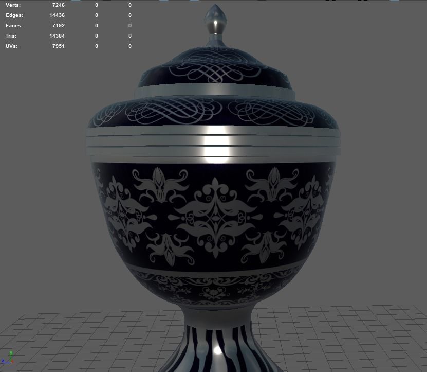 Decorative Urn v01 Shelf Decoration 3D model_3