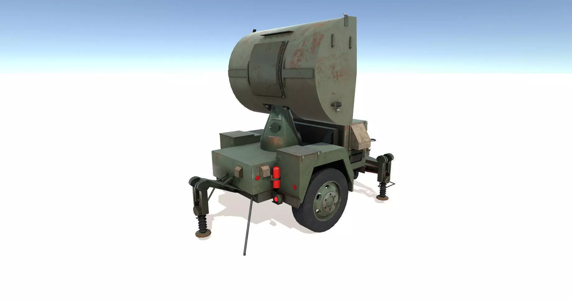 Military Set missile launcher Low-poly 3D model_0