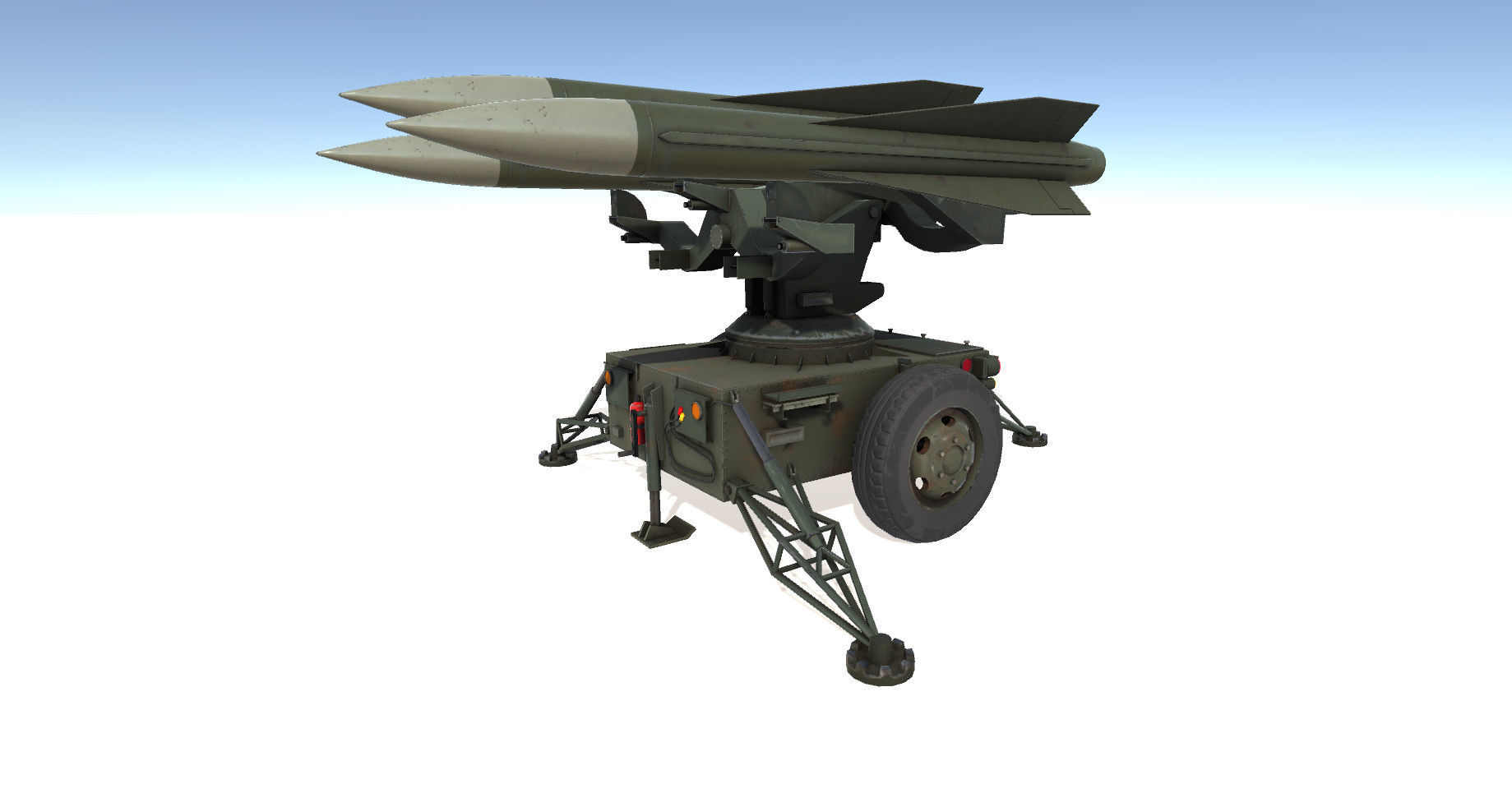 Military Set missile launcher Low-poly 3D model_2