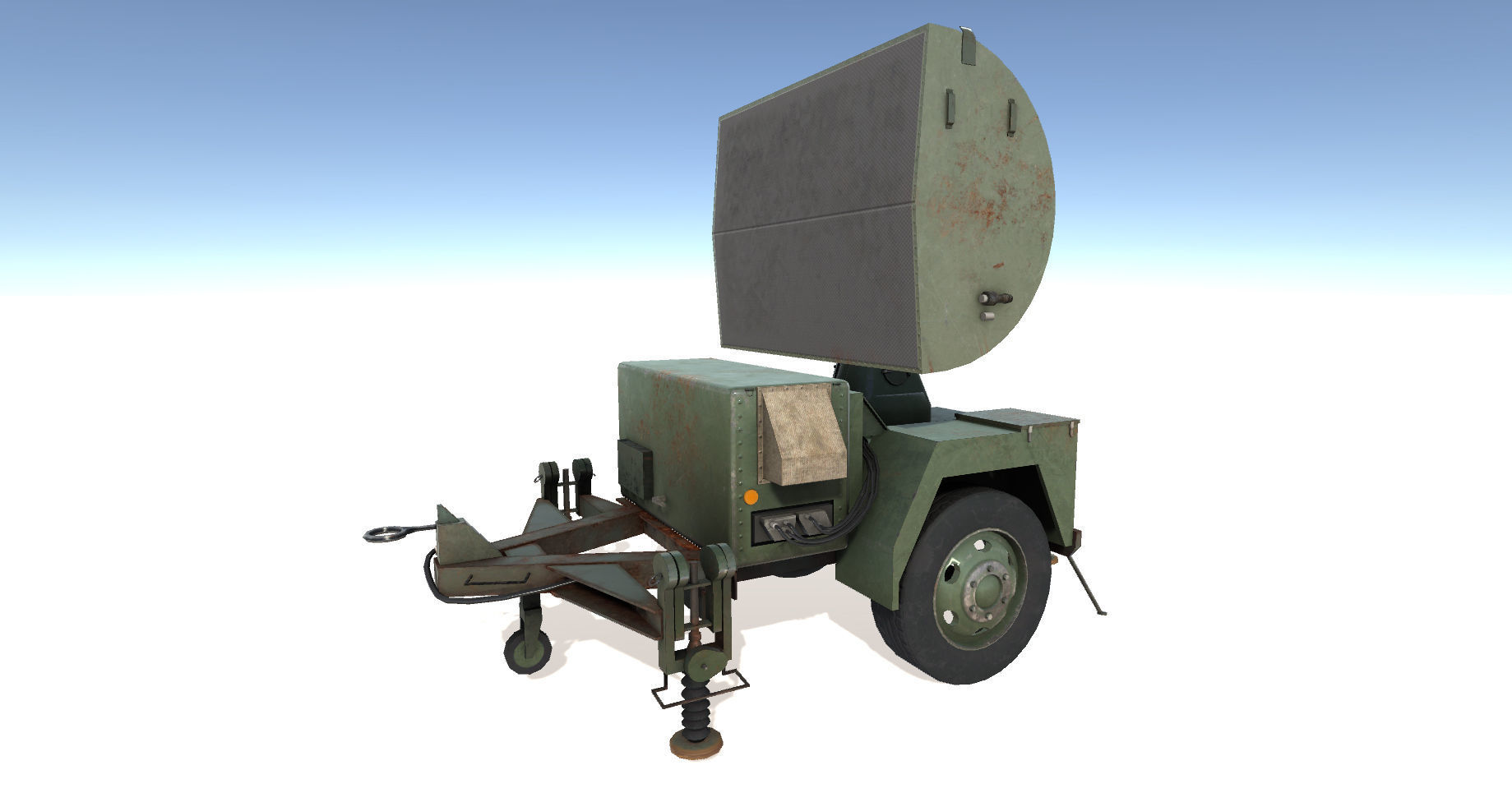 Military Set missile launcher Low-poly 3D model_1