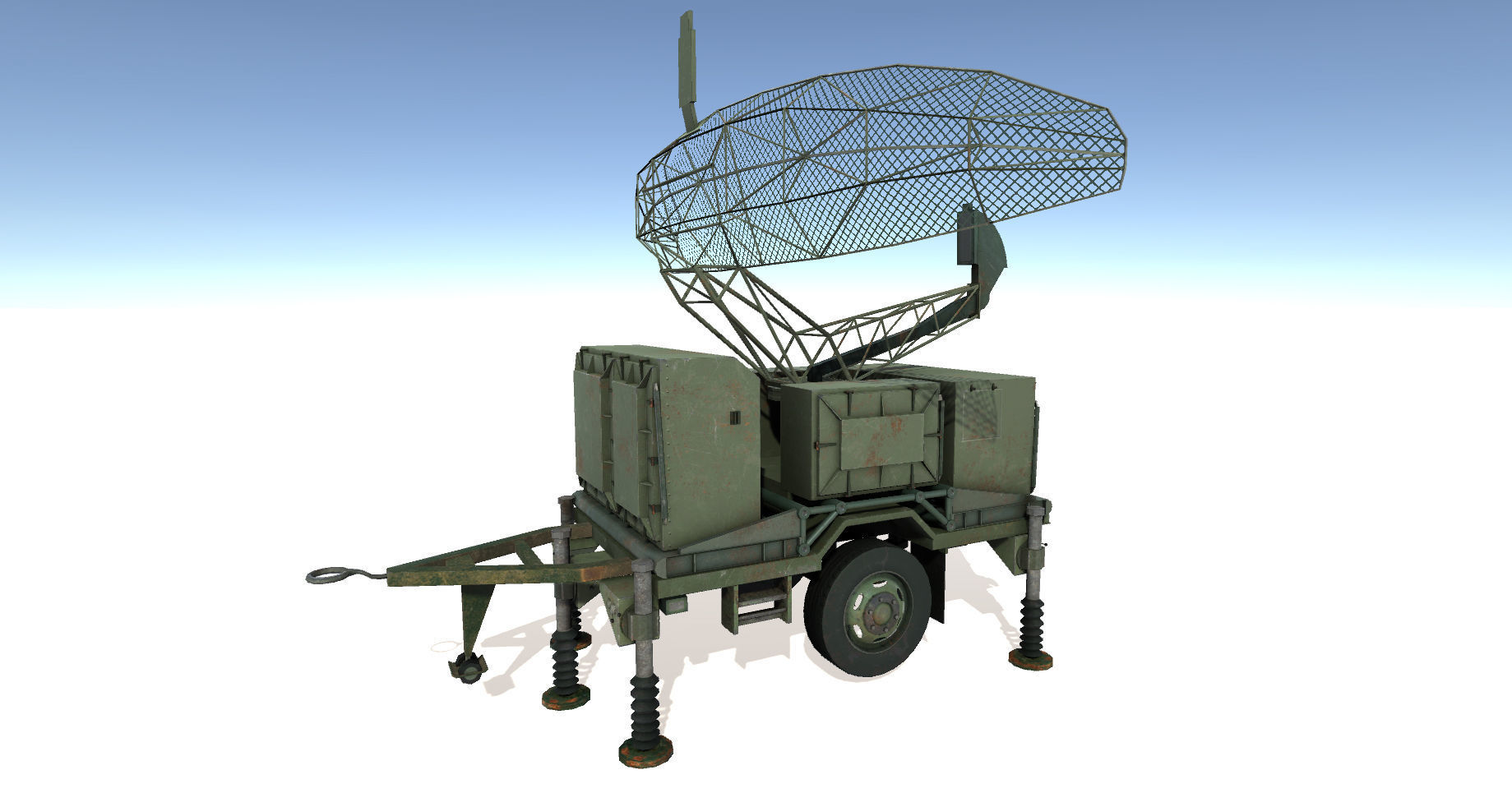 Military Set missile launcher Low-poly 3D model_3