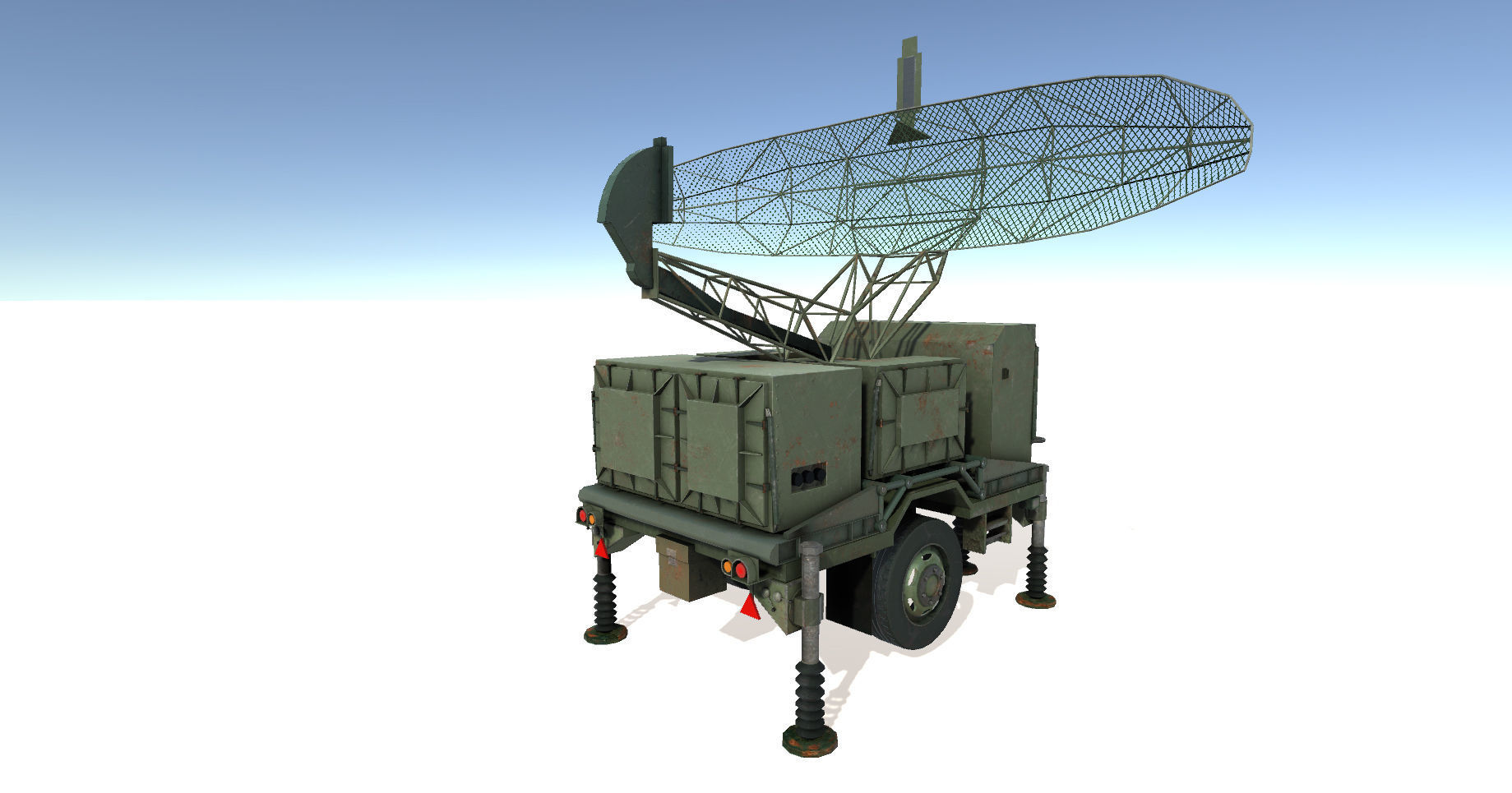 Military Set missile launcher Low-poly 3D model_4