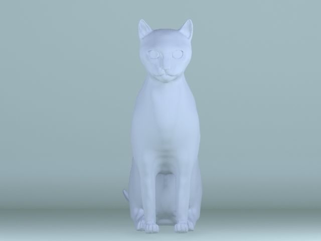 Sitting cat model Free 3D model_1