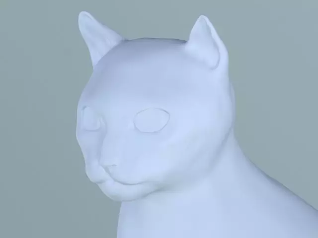 Sitting cat model Free 3D model_0