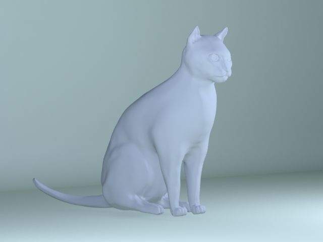 Sitting cat model Free 3D model_2