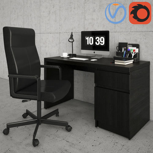 Millberget and Malm Desk  3D model