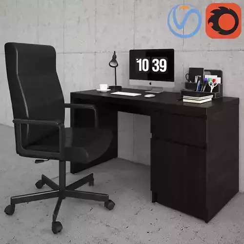 Millberget and Malm Desk  3D model