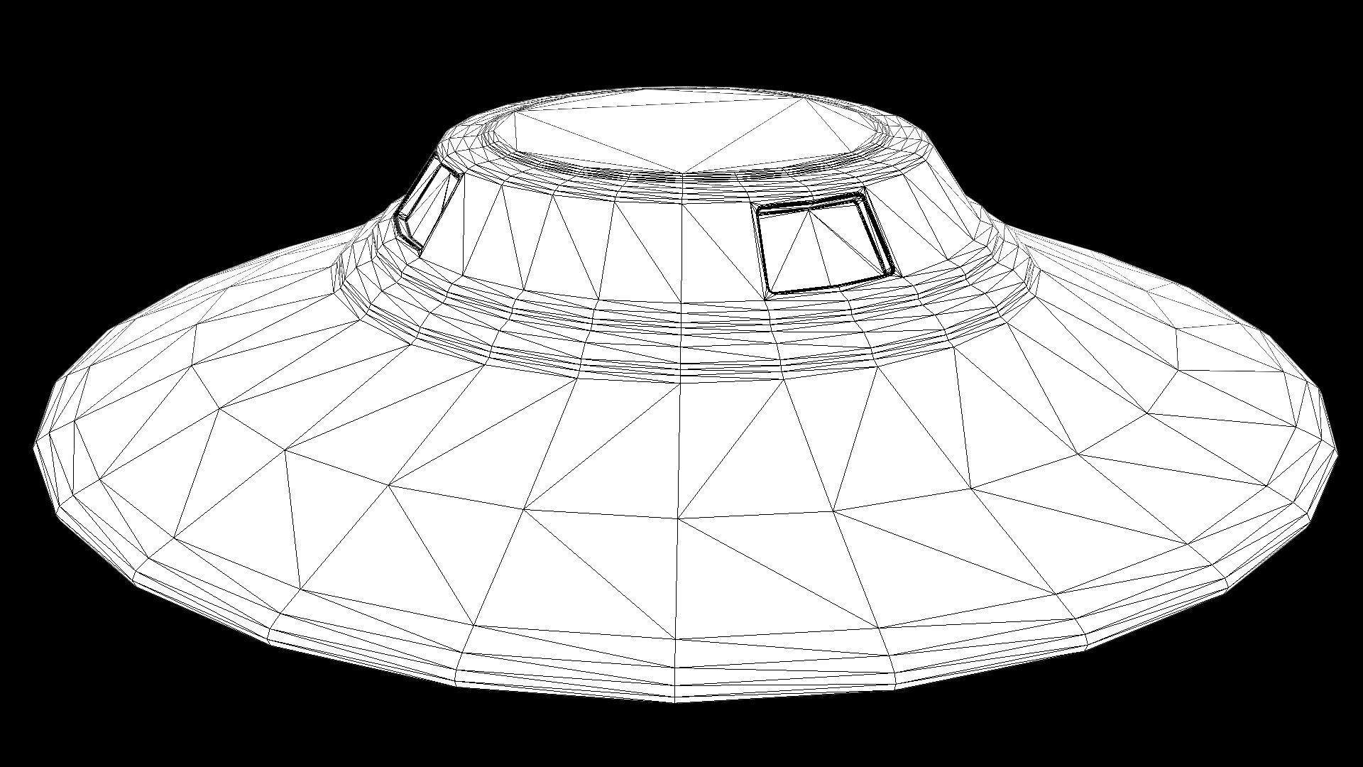 Flying Saucer PBR Low-poly 3D model_9