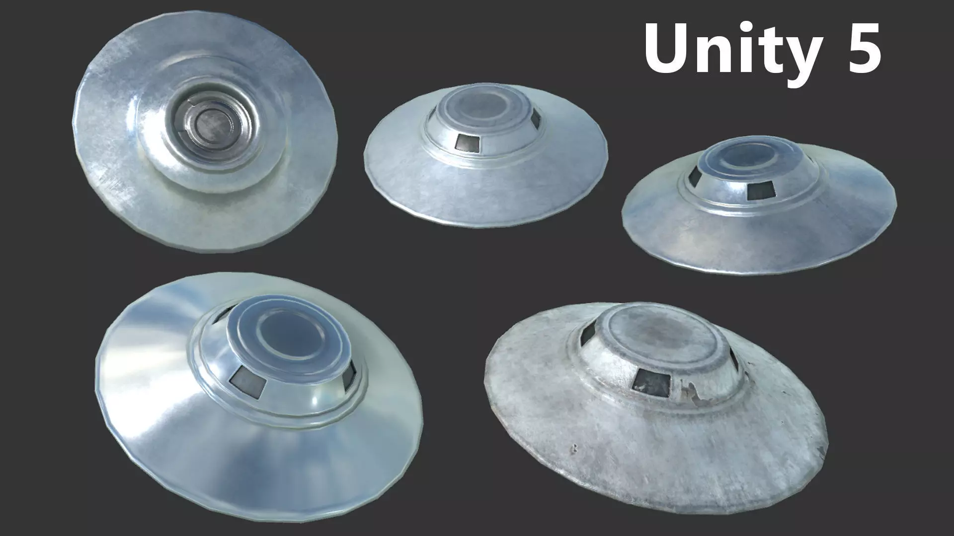 Flying Saucer PBR Low-poly 3D model_0