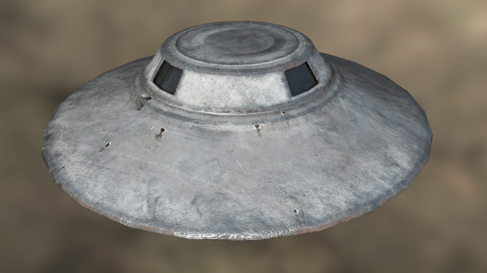 Flying Saucer PBR Low-poly 3D model_7