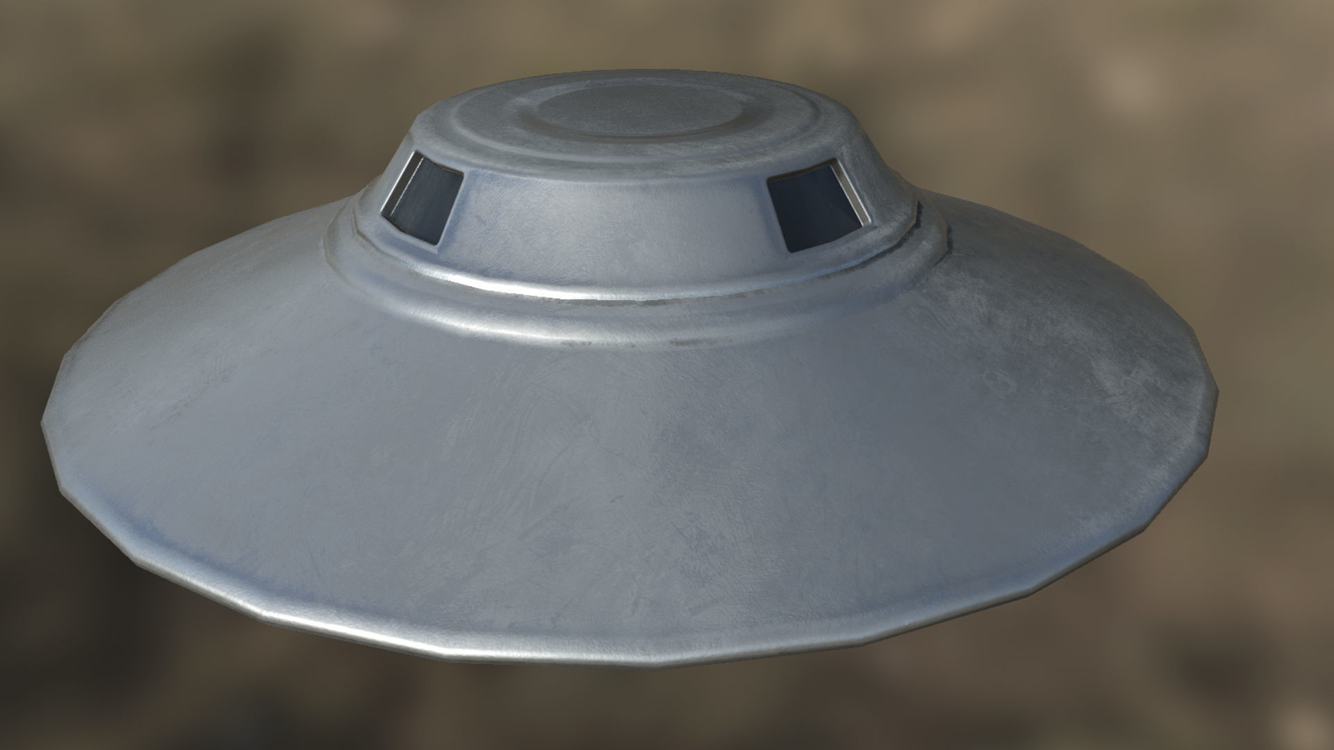 Flying Saucer PBR Low-poly 3D model_4