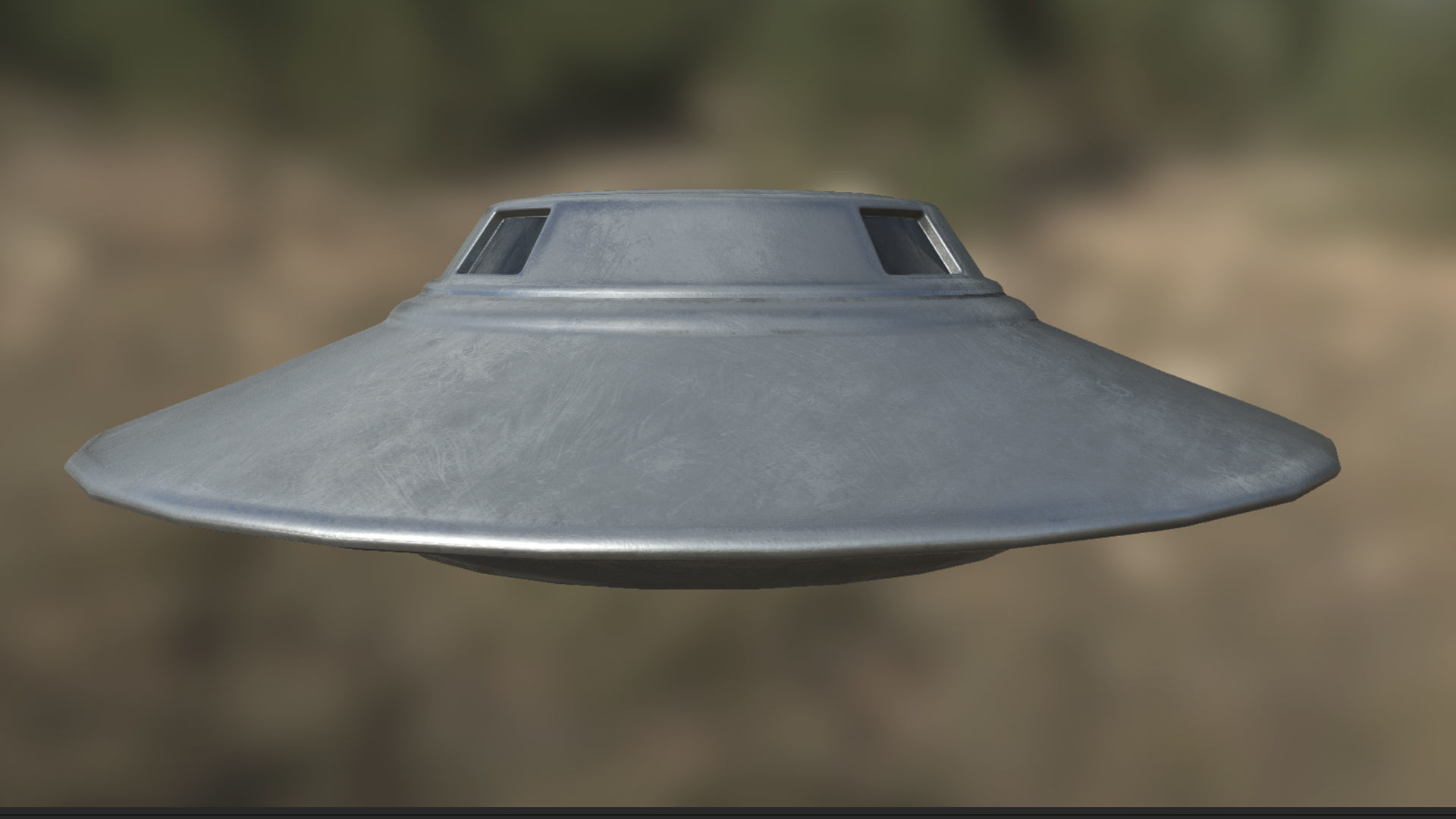 Flying Saucer PBR Low-poly 3D model_3