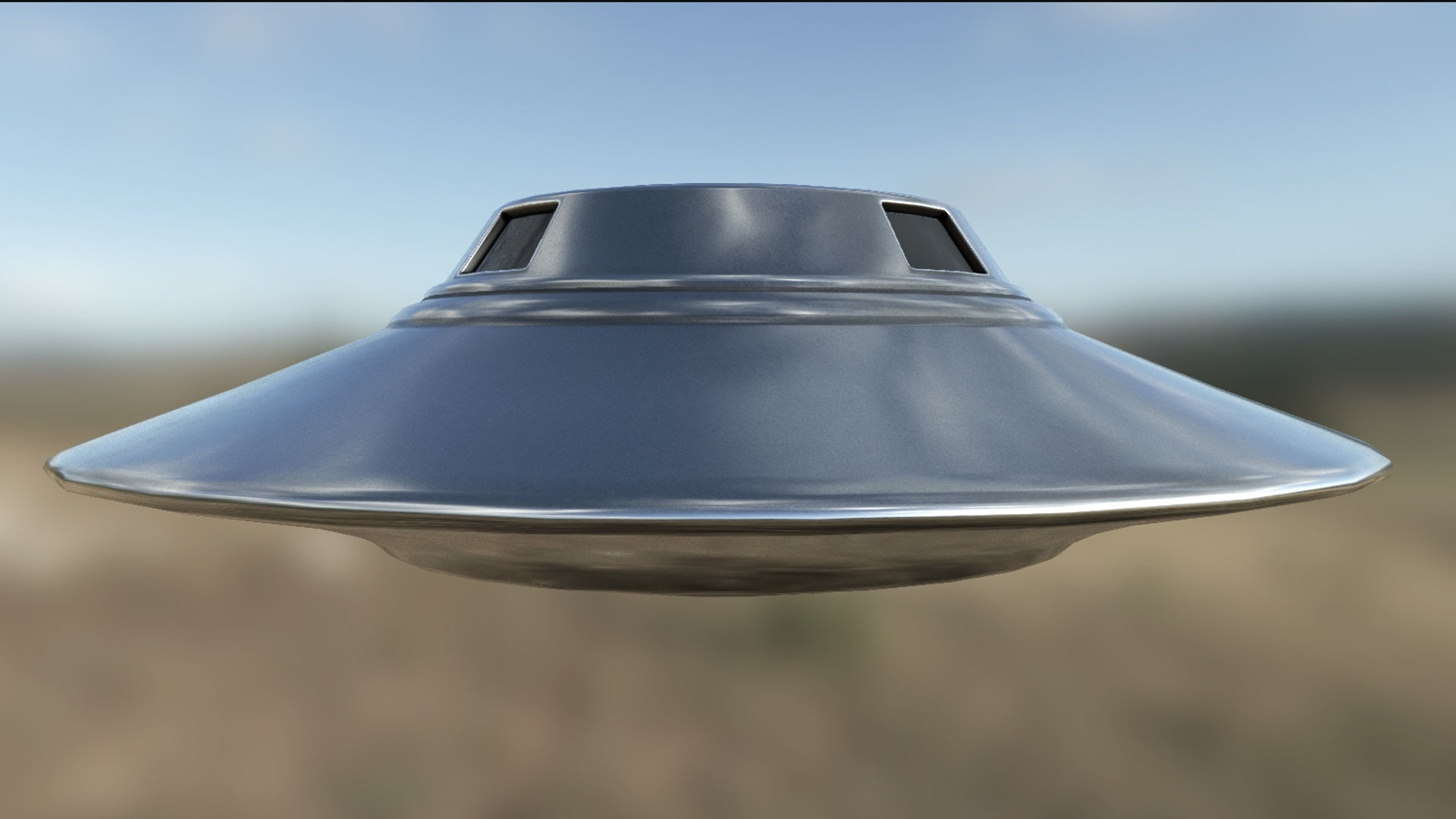 Flying Saucer PBR Low-poly 3D model_1