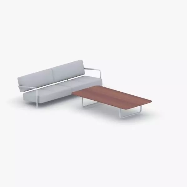 1061 - Sofa Chair and Table Set Low-poly 3D model_0