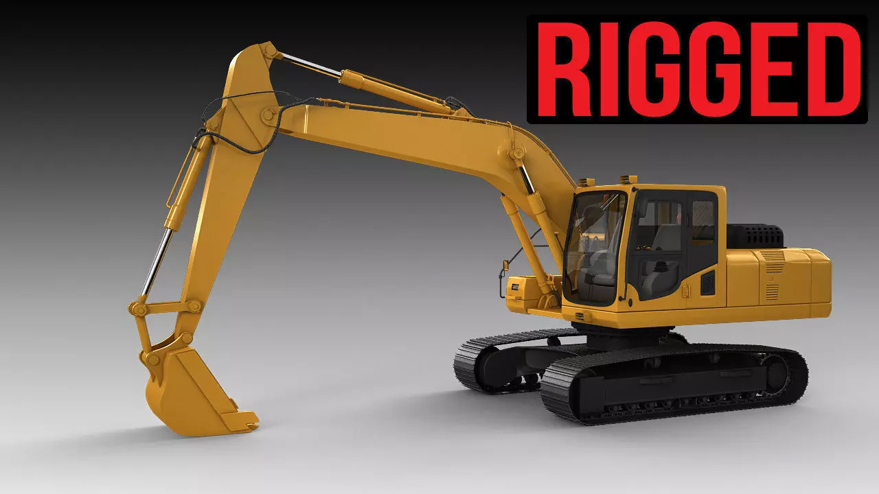 Excavator RIGGED 3D model