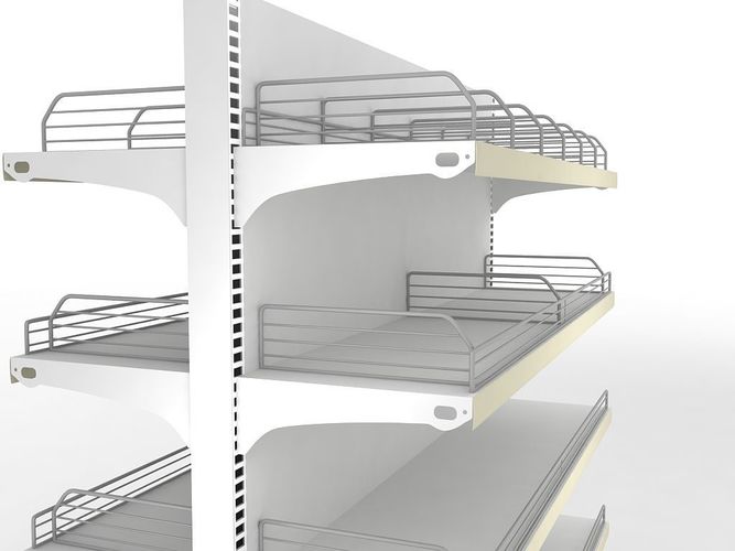 Empty display shelf Low-poly 3D model