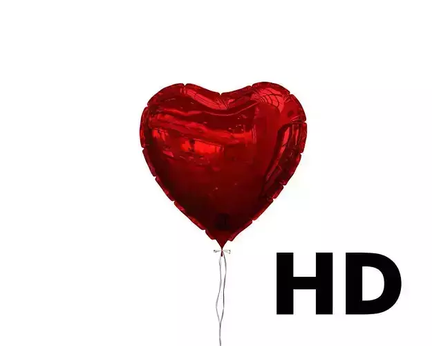 Heart shaped balloon  HQ 3D model