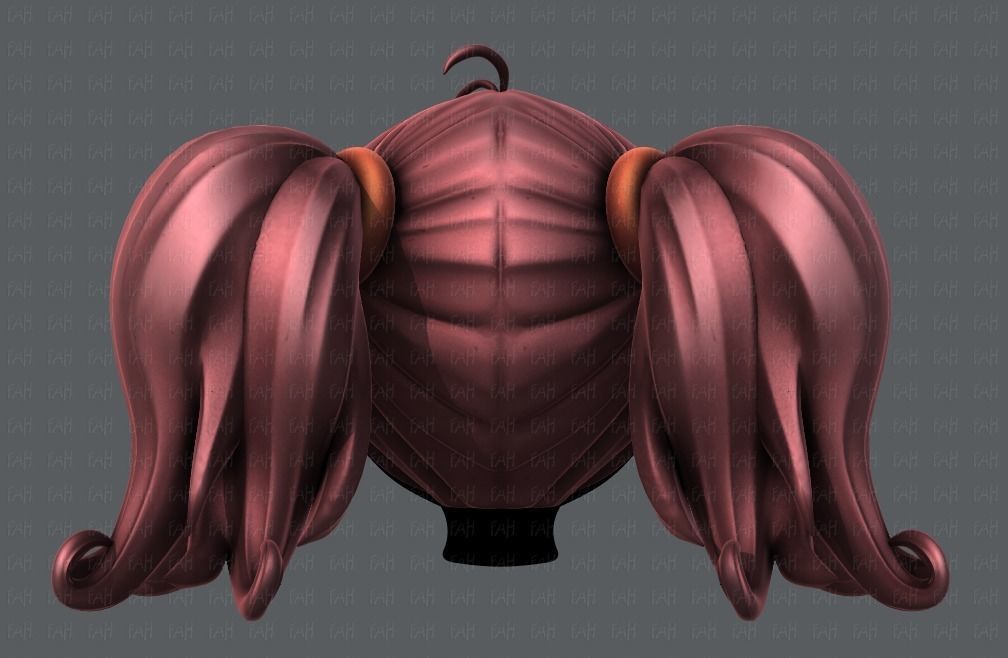 3D Hair style for girl V03 3D model_6