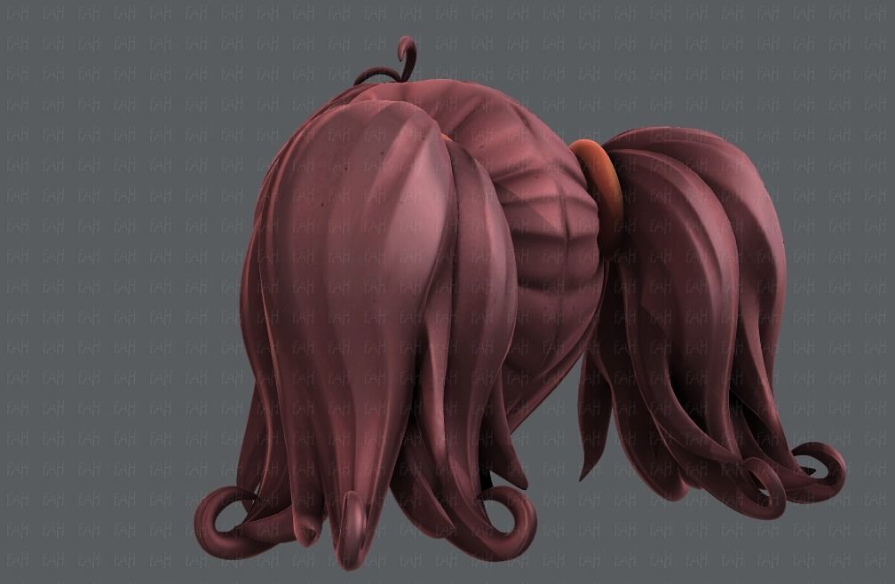 3D Hair style for girl V03 3D model_7