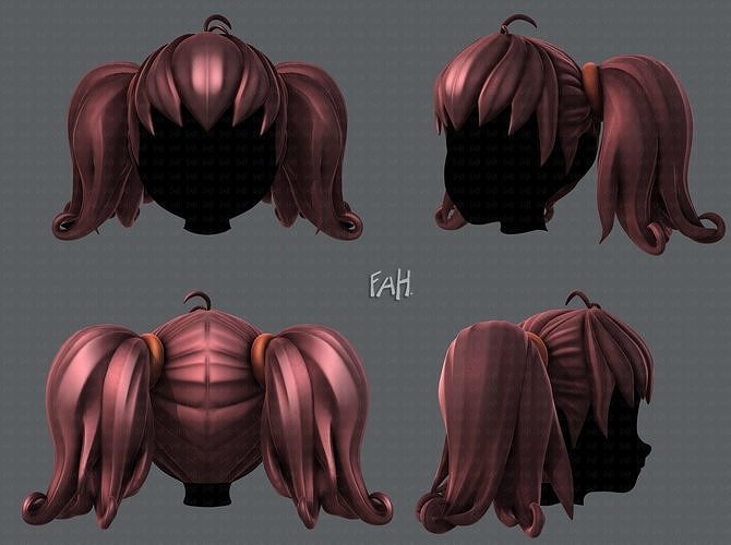 3D Hair style for girl V03 3D model