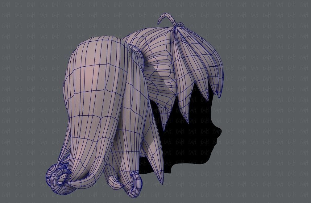 3D Hair style for girl V03 3D model_12