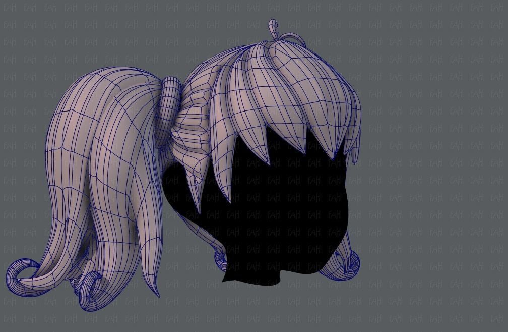 3D Hair style for girl V03 3D model_11