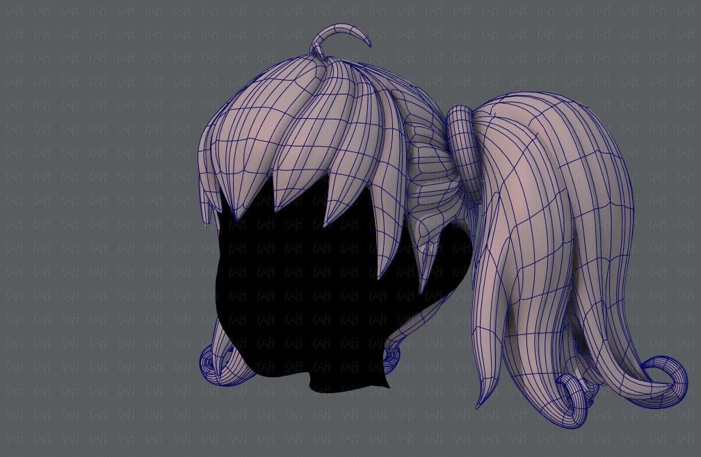 3D Hair style for girl V03 3D model_17