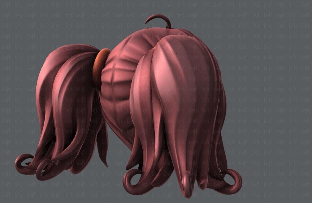 3D Hair style for girl V03 3D model_5