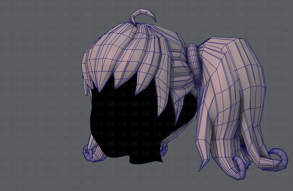 3D Hair style for girl V03 3D model_33