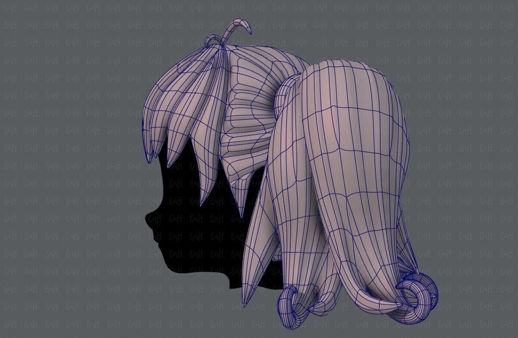 3D Hair style for girl V03 3D model_16