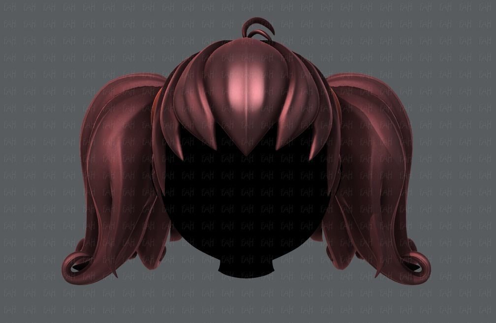 3D Hair style for girl V03 3D model_2